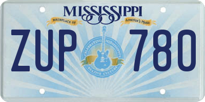 MS license plate ZUP780