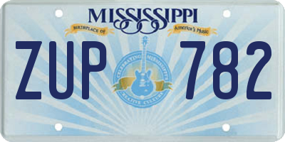 MS license plate ZUP782