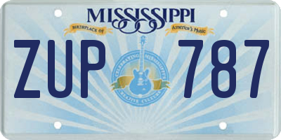 MS license plate ZUP787