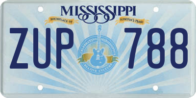 MS license plate ZUP788