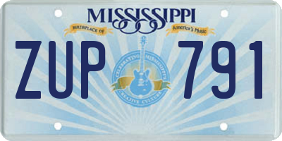MS license plate ZUP791