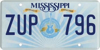 MS license plate ZUP796