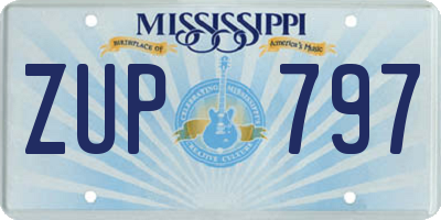 MS license plate ZUP797