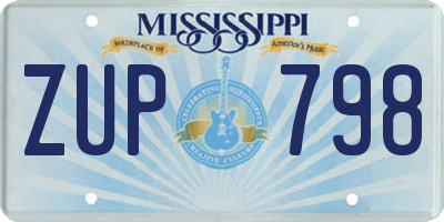 MS license plate ZUP798