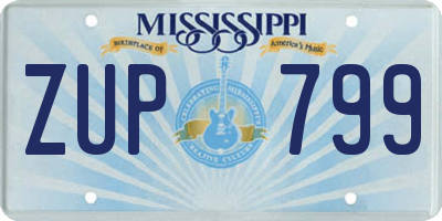 MS license plate ZUP799