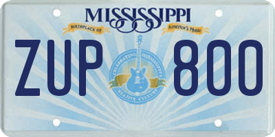 MS license plate ZUP800