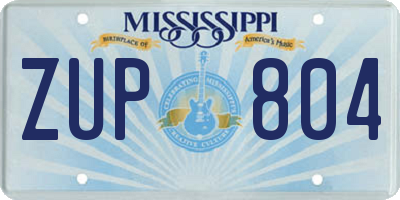 MS license plate ZUP804