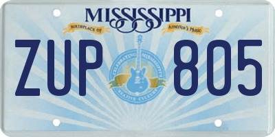 MS license plate ZUP805