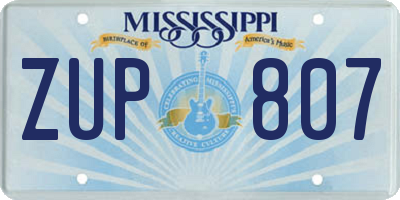MS license plate ZUP807