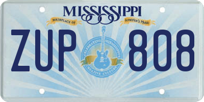 MS license plate ZUP808