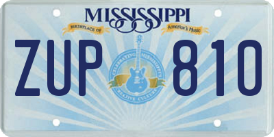 MS license plate ZUP810