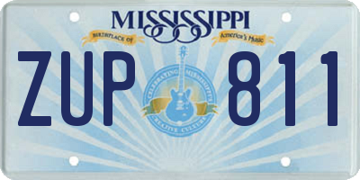 MS license plate ZUP811