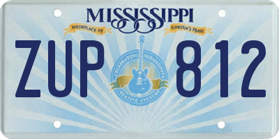 MS license plate ZUP812