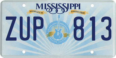 MS license plate ZUP813
