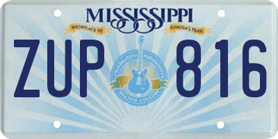 MS license plate ZUP816