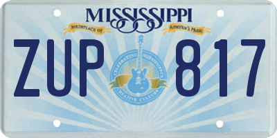 MS license plate ZUP817