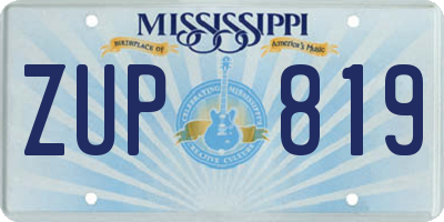MS license plate ZUP819