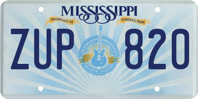 MS license plate ZUP820