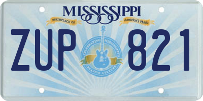 MS license plate ZUP821