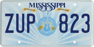 MS license plate ZUP823