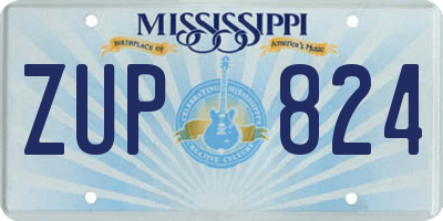 MS license plate ZUP824