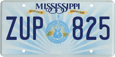 MS license plate ZUP825