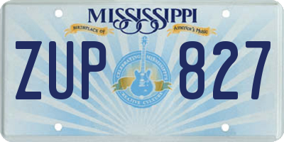 MS license plate ZUP827