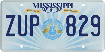 MS license plate ZUP829