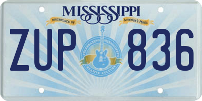 MS license plate ZUP836