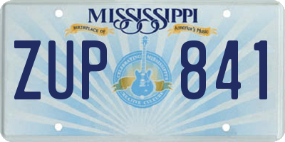 MS license plate ZUP841