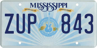 MS license plate ZUP843