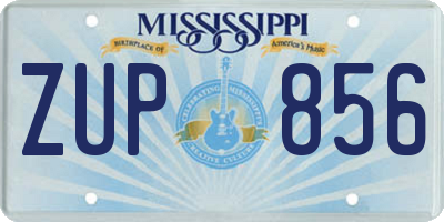 MS license plate ZUP856