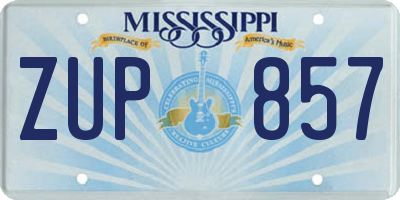 MS license plate ZUP857