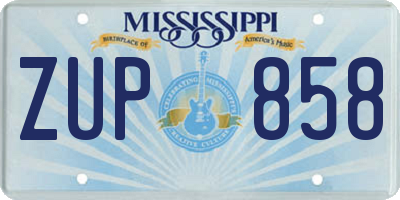 MS license plate ZUP858