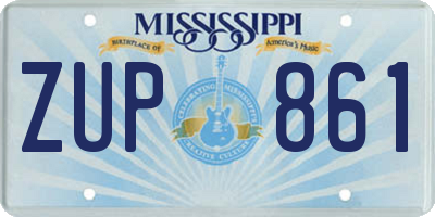 MS license plate ZUP861