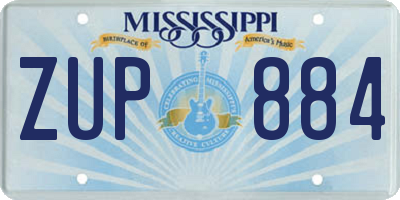 MS license plate ZUP884