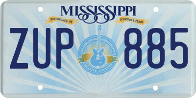 MS license plate ZUP885