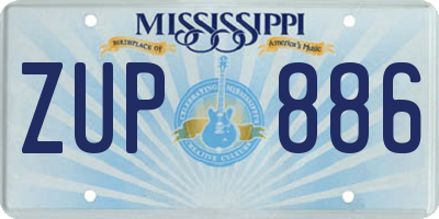 MS license plate ZUP886