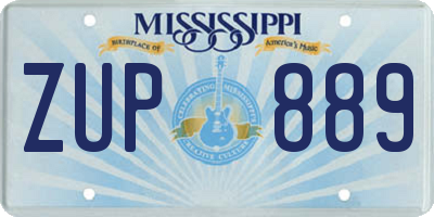 MS license plate ZUP889