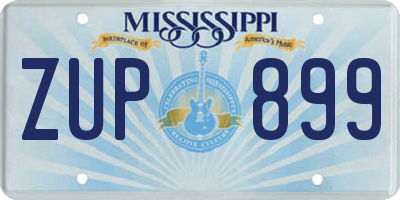 MS license plate ZUP899
