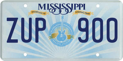 MS license plate ZUP900