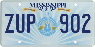MS license plate ZUP902