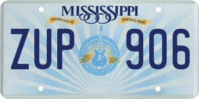 MS license plate ZUP906