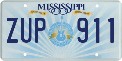 MS license plate ZUP911