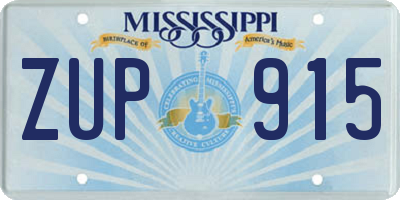 MS license plate ZUP915