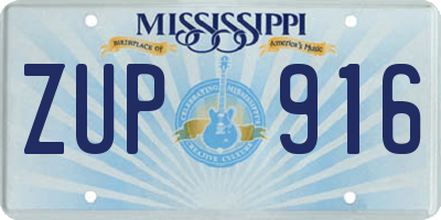 MS license plate ZUP916