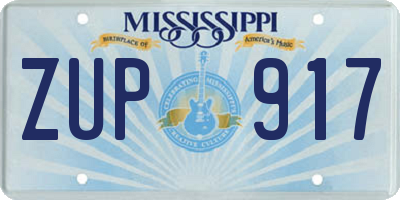 MS license plate ZUP917