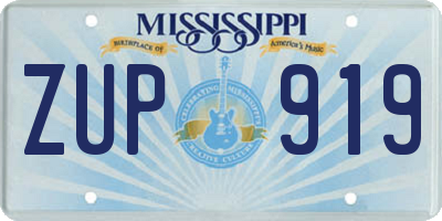 MS license plate ZUP919
