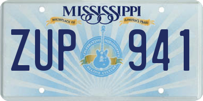 MS license plate ZUP941