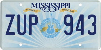 MS license plate ZUP943
